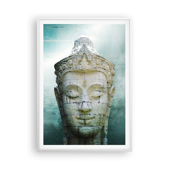 Obraz - Plakat - Poszukując światła - 70x100cm - Budda Posąg Buddy Azja - Foto Plakaty w ramie koloru białego do Salonu Sypialni ARTTOR ARTTOR
