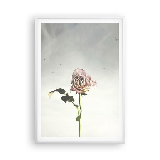 Obraz - Plakat - Powitanie wiosny - 70x100cm - Róża Kwiat Sztuka - Foto Plakaty w ramie koloru białego do Salonu Sypialni ARTTOR ARTTOR