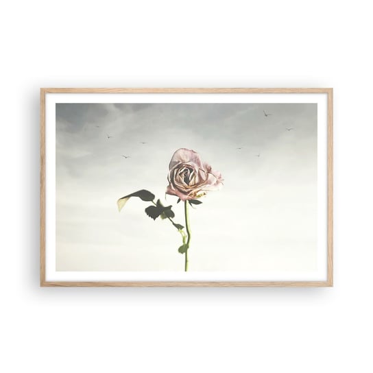 Obraz - Plakat - Powitanie wiosny - 91x61cm - Róża Kwiat Sztuka - Foto Plakaty na ścianę w ramie jasny dąb - Plakat do Salonu Sypialni ARTTOR ARTTOR