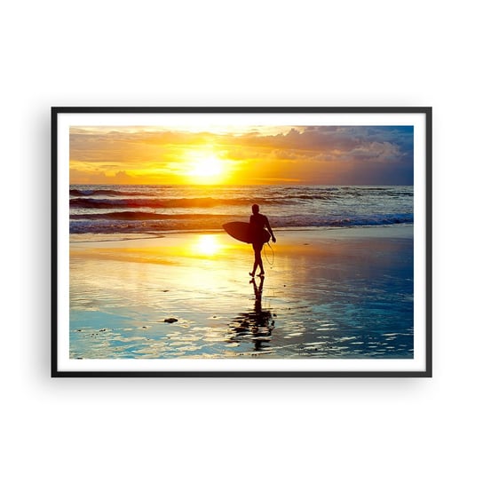 Obraz - Plakat - Powrót wojownika - 100x70cm - Sport Surfing Indonezja - Foto Plakaty w ramie koloru czarnego do Salonu Sypialni ARTTOR ARTTOR