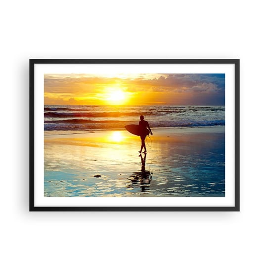 Obraz - Plakat - Powrót wojownika - 70x50cm - Sport Surfing Indonezja - Nowoczesny modny obraz Plakat czarna rama ARTTOR ARTTOR