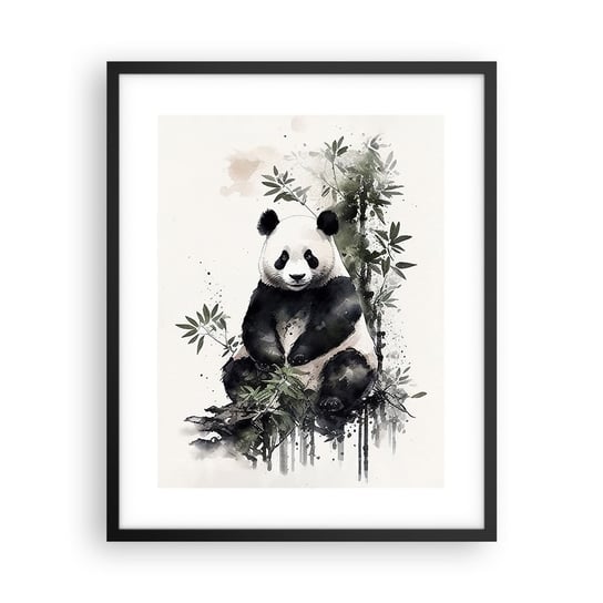 Obraz - Plakat - Pozdrowienia z Chin - 40x50cm - Panda Bambus Azja - Foto Plakaty w ramie koloru czarnego do Salonu Sypialni ARTTOR ARTTOR