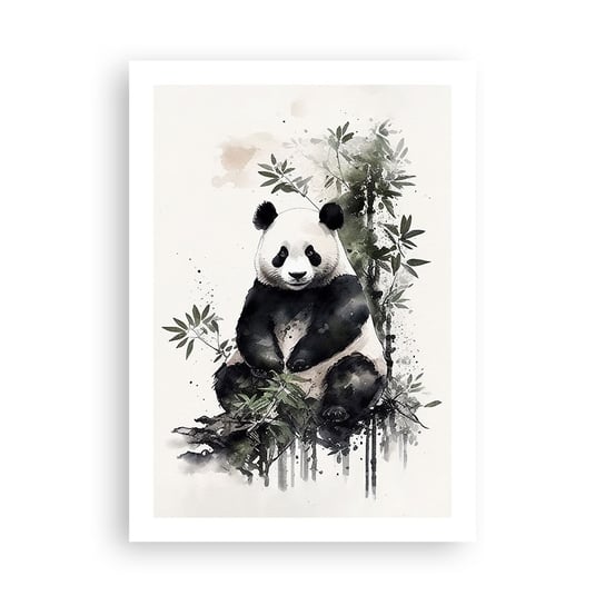 Obraz - Plakat - Pozdrowienia z Chin - 50x70cm - Panda Bambus Azja - Nowoczesny modny obraz Plakat bez ramy do Salonu Sypialni ARTTOR ARTTOR