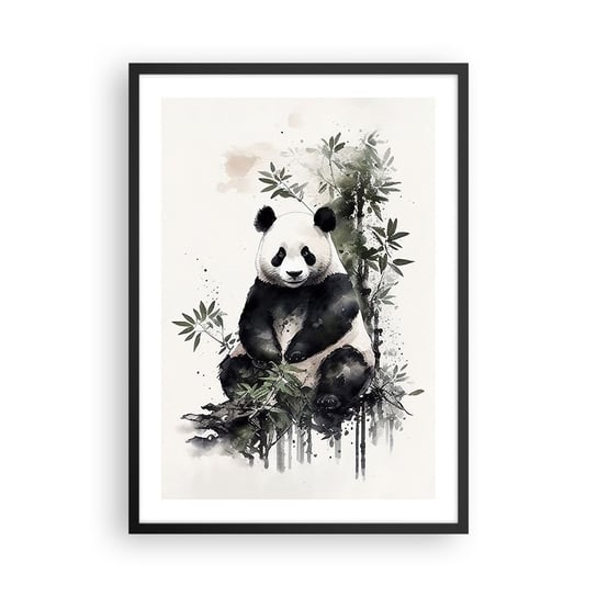 Obraz - Plakat - Pozdrowienia z Chin - 50x70cm - Panda Bambus Azja - Nowoczesny modny obraz Plakat czarna rama ARTTOR ARTTOR