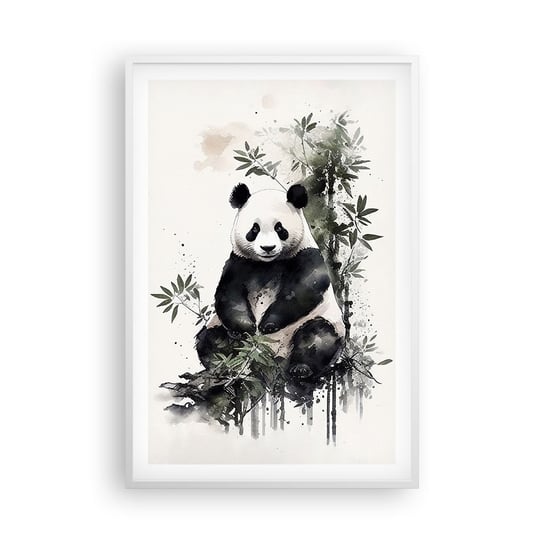 Obraz - Plakat - Pozdrowienia z Chin - 61x91cm - Panda Bambus Azja - Foto Plakaty na ścianę w ramie białej - Plakat do Salonu Sypialni ARTTOR ARTTOR