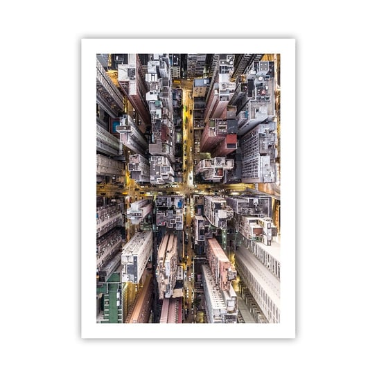 Obraz - Plakat - Pozdrowienia z Hongkongu - 50x70cm - Miasto Hongkong Architektura - Nowoczesny modny obraz Plakat bez ramy do Salonu Sypialni ARTTOR ARTTOR