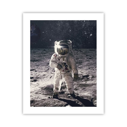 Obraz - Plakat - Pozdrowienia z Księżyca - 40x50cm - Abstrakcja Człowiek Na Księżycu Astronauta - Foto Plakaty bez ramy do Salonu Sypialni ARTTOR ARTTOR