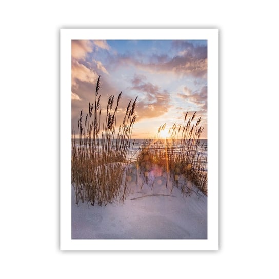 Obraz - Plakat - Pożegnanie słońca i wiatru - 50x70cm - Krajobraz Morze Plaża - Nowoczesny modny obraz Plakat bez ramy do Salonu Sypialni ARTTOR ARTTOR