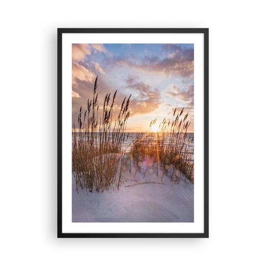Obraz - Plakat - Pożegnanie słońca i wiatru - 50x70cm - Krajobraz Morze Plaża - Nowoczesny modny obraz Plakat czarna rama ARTTOR ARTTOR