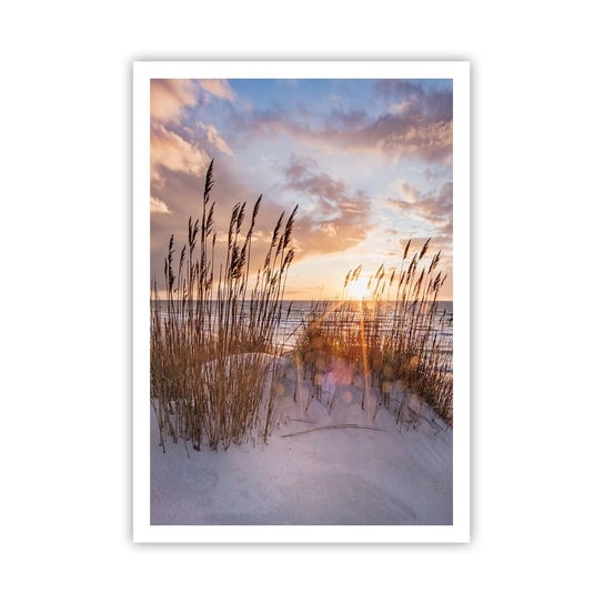 Obraz - Plakat - Pożegnanie słońca i wiatru - 70x100cm - Krajobraz Morze Plaża - Foto Plakaty bez ramy na ścianę do Salonu Sypialni ARTTOR ARTTOR