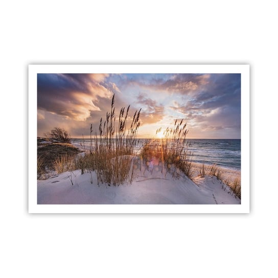 Obraz - Plakat - Pożegnanie słońca i wiatru - 91x61cm - Krajobraz Morze Plaża - Foto Plakaty na ścianę bez ramy - Plakat do Salonu Sypialni ARTTOR ARTTOR