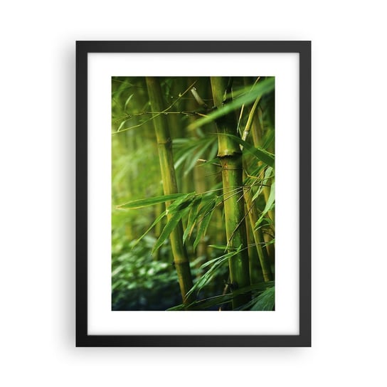 Obraz - Plakat - Poznać zieleń samą w sobie - 30x40cm - Roślina Bambus Dżungla - Foto Plakaty na ścianę w czarnej ramie - Plakat do Salonu Sypialni ARTTOR ARTTOR
