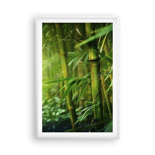 Obraz - Plakat - Poznać zieleń samą w sobie - 61x91cm - Roślina Bambus Dżungla - Foto Plakaty na ścianę w ramie białej - Plakat do Salonu Sypialni ARTTOR ARTTOR