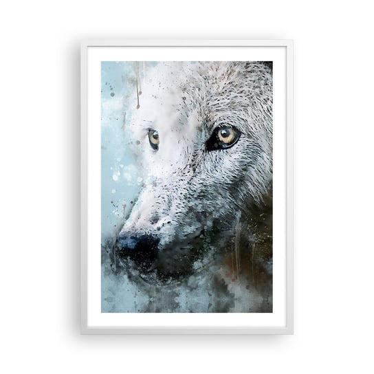 Obraz - Plakat - Poznaj wilczą duszę - 50x70cm - Zwierzęta Wilk Drapieżnik - Nowoczesny modny obraz Plakat rama biała ARTTOR ARTTOR