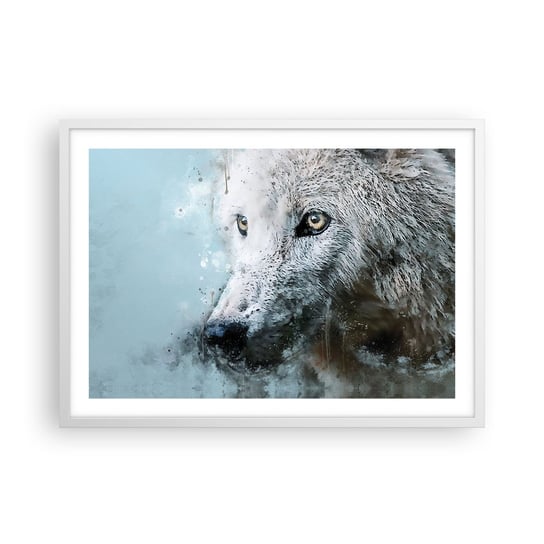 Obraz - Plakat - Poznaj wilczą duszę - 70x50cm - Zwierzęta Wilk Drapieżnik - Nowoczesny modny obraz Plakat rama biała ARTTOR ARTTOR