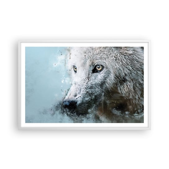 Obraz - Plakat - Poznaj wilczą duszę - 91x61cm - Zwierzęta Wilk Drapieżnik - Foto Plakaty na ścianę w ramie białej - Plakat do Salonu Sypialni ARTTOR ARTTOR