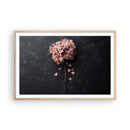 Obraz - Plakat - Prawdziwie romantyczny znak - 91x61cm - Kwiat Hortensja Natura - Foto Plakaty na ścianę w ramie jasny dąb - Plakat do Salonu Sypialni ARTTOR ARTTOR