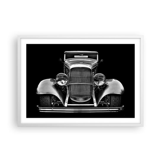 Obraz - Plakat - Prawdziwy gentelman - 70x50cm - Retro Samochód Klasyczny - Nowoczesny modny obraz Plakat rama biała ARTTOR ARTTOR
