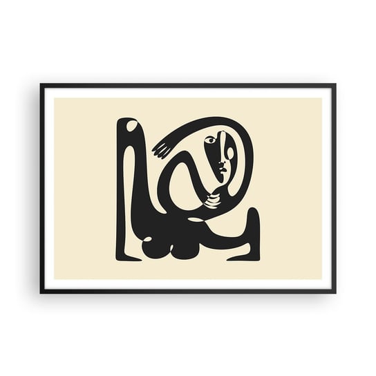 Obraz - Plakat - Prawie Picasso - 100x70cm - Abstrakcja Sztuka Grafika - Foto Plakaty w ramie koloru czarnego do Salonu Sypialni ARTTOR ARTTOR