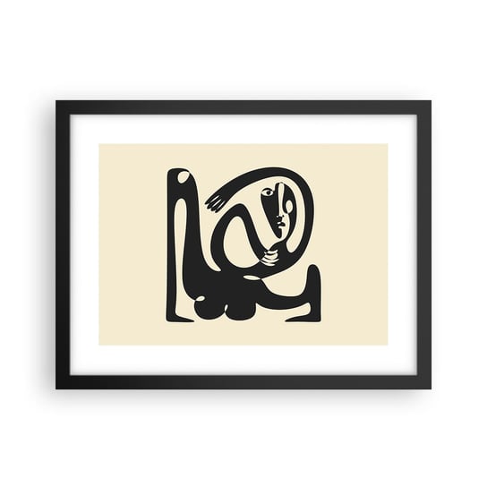 Obraz - Plakat - Prawie Picasso - 40x30cm - Abstrakcja Sztuka Grafika - Foto Plakaty na ścianę w czarnej ramie - Plakat do Salonu Sypialni ARTTOR ARTTOR