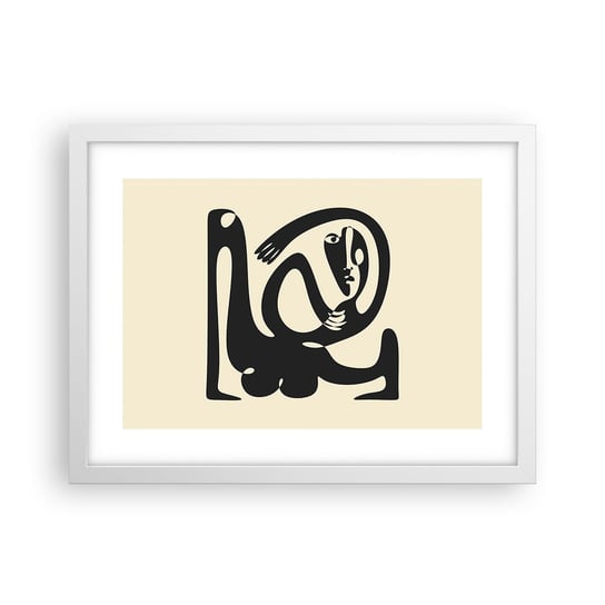 Obraz - Plakat - Prawie Picasso - 40x30cm - Abstrakcja Sztuka Grafika - Foto Plakaty na ścianę w ramie białej - Plakat do Salonu Sypialni ARTTOR ARTTOR