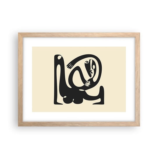 Obraz - Plakat - Prawie Picasso - 40x30cm - Abstrakcja Sztuka Grafika - Foto Plakaty na ścianę w ramie jasny dąb - Plakat do Salonu Sypialni ARTTOR ARTTOR
