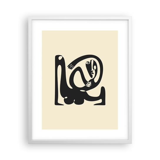 Obraz - Plakat - Prawie Picasso - 40x50cm - Abstrakcja Sztuka Grafika - Foto Plakaty w ramie koloru białego do Salonu Sypialni ARTTOR ARTTOR