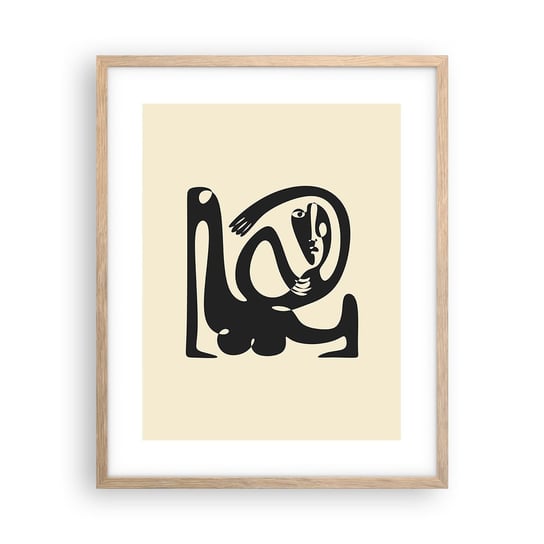 Obraz - Plakat - Prawie Picasso - 40x50cm - Abstrakcja Sztuka Grafika - Foto Plakaty w ramie koloru jasny dąb do Salonu Sypialni ARTTOR ARTTOR