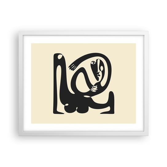 Obraz - Plakat - Prawie Picasso - 50x40cm - Abstrakcja Sztuka Grafika - Foto Plakaty w ramie koloru białego do Salonu Sypialni ARTTOR ARTTOR