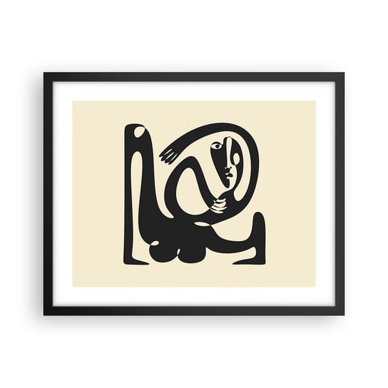 Obraz - Plakat - Prawie Picasso - 50x40cm - Abstrakcja Sztuka Grafika - Foto Plakaty w ramie koloru czarnego do Salonu Sypialni ARTTOR ARTTOR