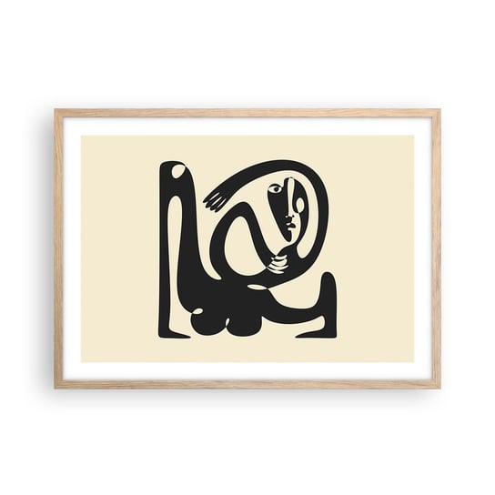 Obraz - Plakat - Prawie Picasso - 70x50cm - Abstrakcja Sztuka Grafika - Nowoczesny modny obraz Plakat rama jasny dąb ARTTOR ARTTOR