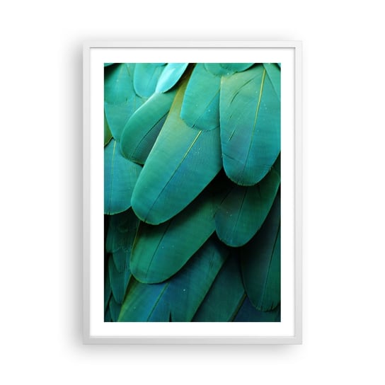 Obraz - Plakat - Precyzja papuziej natury - 50x70cm - Liść Zielony Natura - Nowoczesny modny obraz Plakat rama biała ARTTOR ARTTOR