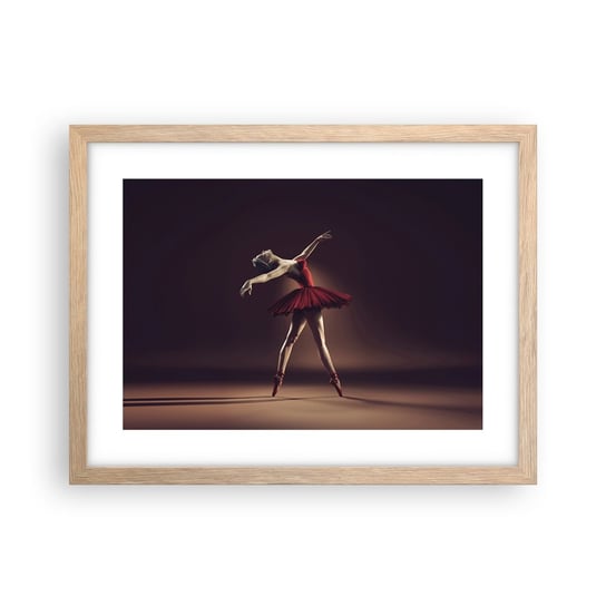 Obraz - Plakat - Prima ballerina - 40x30cm - Baletnica Taniec Balet - Foto Plakaty na ścianę w ramie jasny dąb - Plakat do Salonu Sypialni ARTTOR ARTTOR