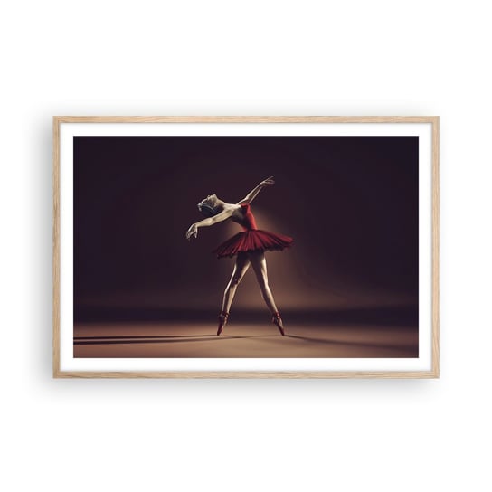 Obraz - Plakat - Prima ballerina - 91x61cm - Baletnica Taniec Balet - Foto Plakaty na ścianę w ramie jasny dąb - Plakat do Salonu Sypialni ARTTOR ARTTOR