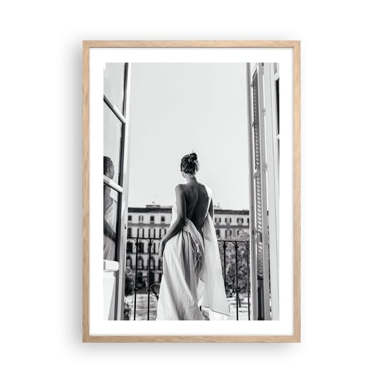Obraz - Plakat - Przebudzenie zmysłów - 50x70cm - Kobieta Modelka Architektura - Nowoczesny modny obraz Plakat rama jasny dąb ARTTOR ARTTOR