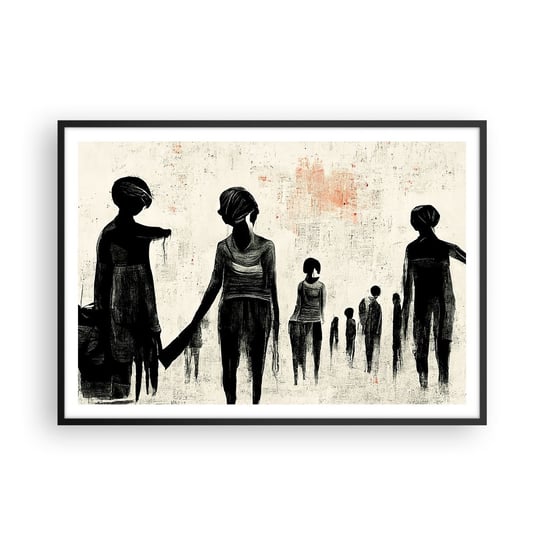 Obraz - Plakat - Przeciw samotności - 100x70cm - Kobiety Praca Sztuka - Foto Plakaty w ramie koloru czarnego do Salonu Sypialni ARTTOR ARTTOR