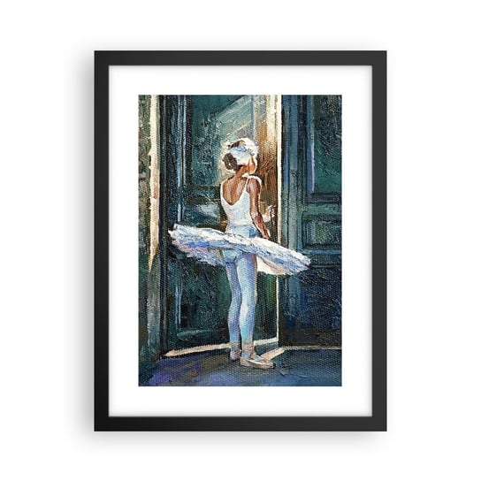 Obraz - Plakat - Przed popisem - 30x40cm - Baletnica Dziewczynka Sztuka - Foto Plakaty na ścianę w czarnej ramie - Plakat do Salonu Sypialni ARTTOR ARTTOR