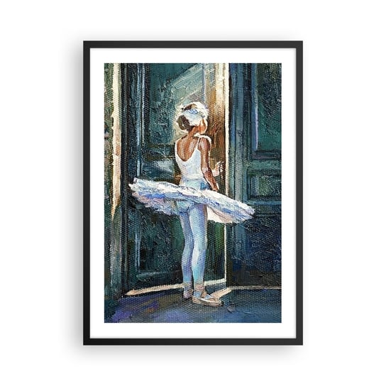 Obraz - Plakat - Przed popisem - 50x70cm - Baletnica Dziewczynka Sztuka - Nowoczesny modny obraz Plakat czarna rama ARTTOR ARTTOR