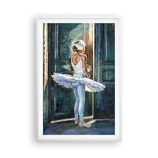 Obraz - Plakat - Przed popisem - 61x91cm - Baletnica Dziewczynka Sztuka - Foto Plakaty na ścianę w ramie białej - Plakat do Salonu Sypialni ARTTOR ARTTOR