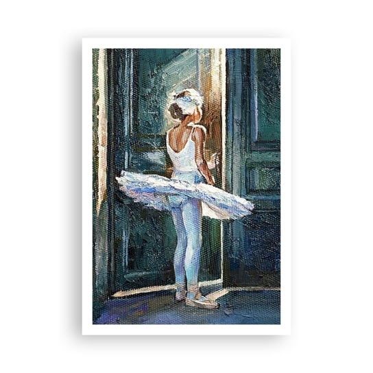 Obraz - Plakat - Przed popisem - 70x100cm - Baletnica Dziewczynka Sztuka - Foto Plakaty bez ramy na ścianę do Salonu Sypialni ARTTOR ARTTOR