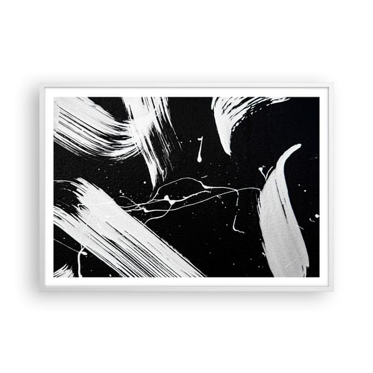 Obraz - Plakat - Przełamać mrok - 100x70cm - Abstrakcja Sztuka Współczesna Farba - Foto Plakaty w ramie koloru białego do Salonu Sypialni ARTTOR ARTTOR