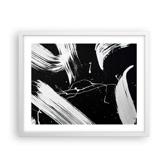 Obraz - Plakat - Przełamać mrok - 50x40cm - Abstrakcja Sztuka Współczesna Farba - Foto Plakaty w ramie koloru białego do Salonu Sypialni ARTTOR ARTTOR