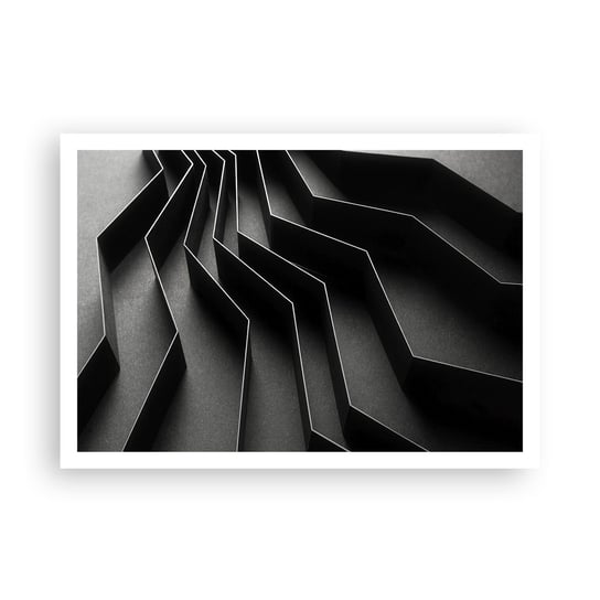 Obraz - Plakat - Przestrzenny porządek - 100x70cm - 3D Labirynt Nowoczesny - Foto Plakaty bez ramy na ścianę do Salonu Sypialni ARTTOR ARTTOR
