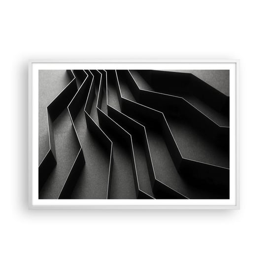 Obraz - Plakat - Przestrzenny porządek - 100x70cm - 3D Labirynt Nowoczesny - Foto Plakaty w ramie koloru białego do Salonu Sypialni ARTTOR ARTTOR