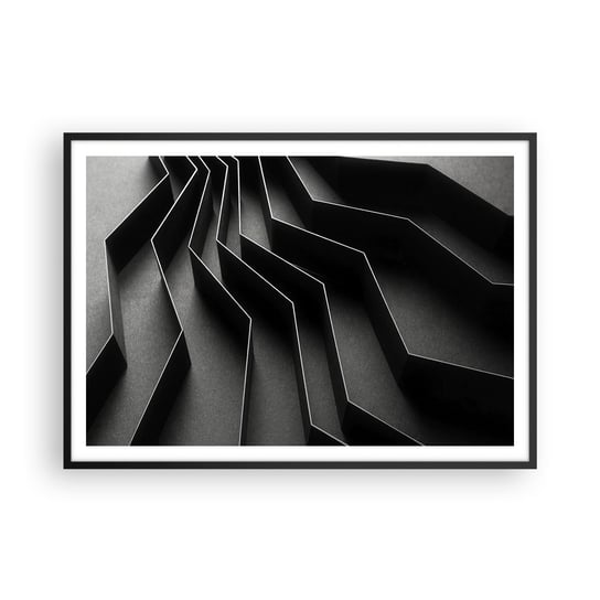 Obraz - Plakat - Przestrzenny porządek - 100x70cm - 3D Labirynt Nowoczesny - Foto Plakaty w ramie koloru czarnego do Salonu Sypialni ARTTOR ARTTOR