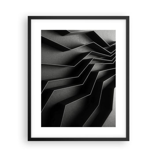 Obraz - Plakat - Przestrzenny porządek - 40x50cm - 3D Labirynt Nowoczesny - Foto Plakaty w ramie koloru czarnego do Salonu Sypialni ARTTOR ARTTOR
