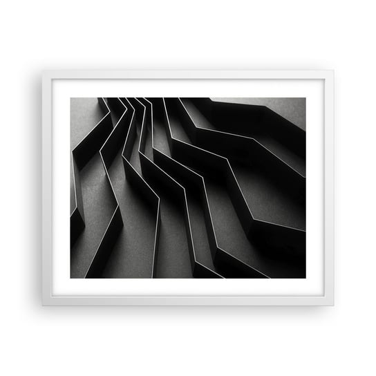 Obraz - Plakat - Przestrzenny porządek - 50x40cm - 3D Labirynt Nowoczesny - Foto Plakaty w ramie koloru białego do Salonu Sypialni ARTTOR ARTTOR