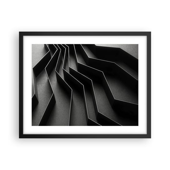 Obraz - Plakat - Przestrzenny porządek - 50x40cm - 3D Labirynt Nowoczesny - Foto Plakaty w ramie koloru czarnego do Salonu Sypialni ARTTOR ARTTOR