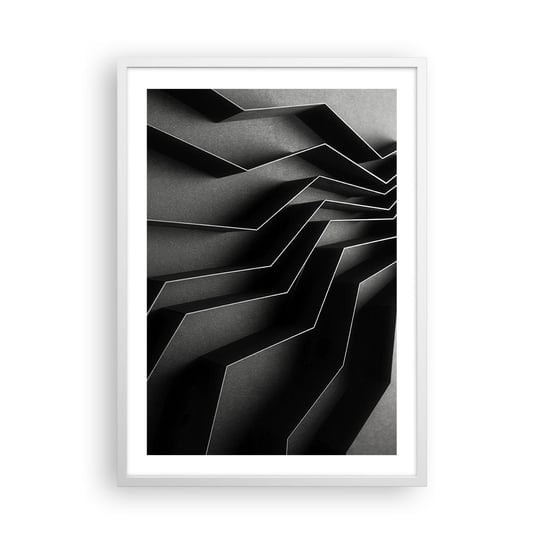 Obraz - Plakat - Przestrzenny porządek - 50x70cm - 3D Labirynt Nowoczesny - Nowoczesny modny obraz Plakat rama biała ARTTOR ARTTOR