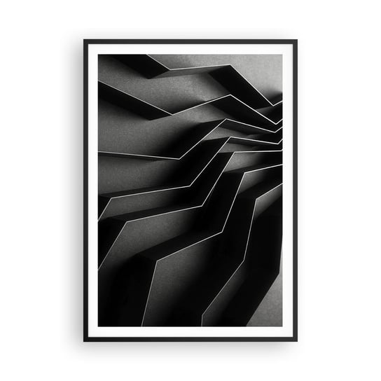 Obraz - Plakat - Przestrzenny porządek - 70x100cm - 3D Labirynt Nowoczesny - Foto Plakaty w ramie koloru czarnego do Salonu Sypialni ARTTOR ARTTOR